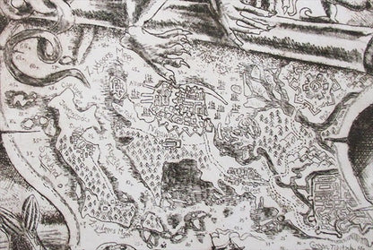 Jiri Havlicek "Beda Wunderland" 1978 Etching E.A. Signed Surrealist Czech Art