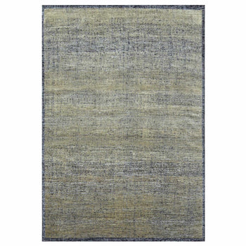 10'X14' Brown & Black Grass Design Hand Knotted Pure Wool Oriental Rug
