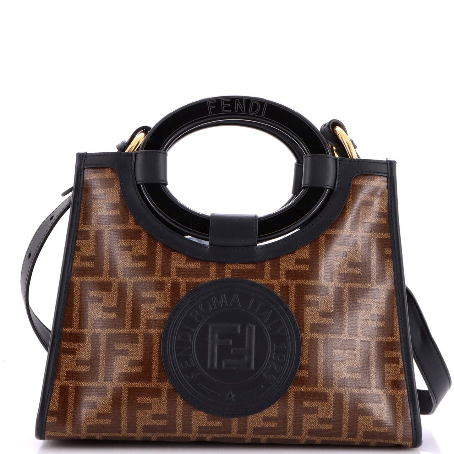 Fendi Runaway Shopper Tote Zucca Coated Canvas Small