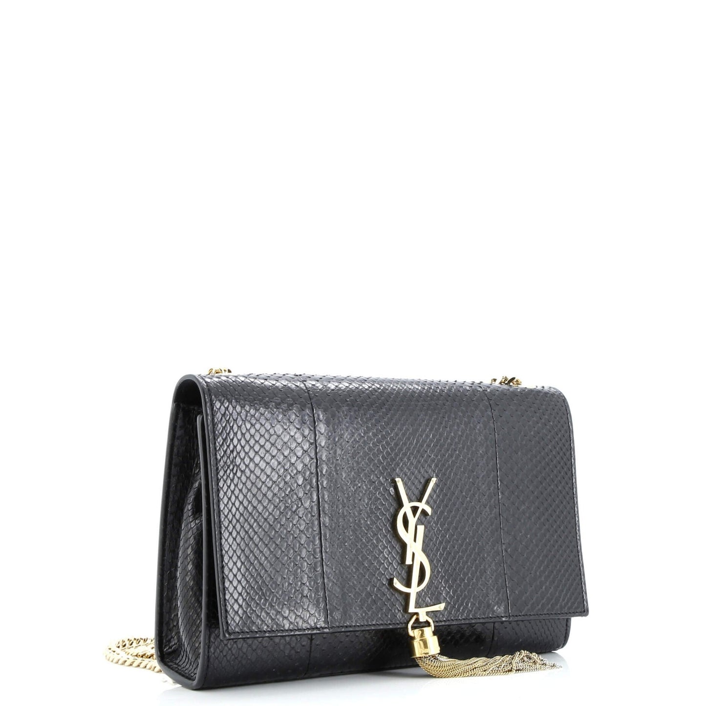 Saint Laurent Classic Monogram Tassel Crossbody Bag Python Medium