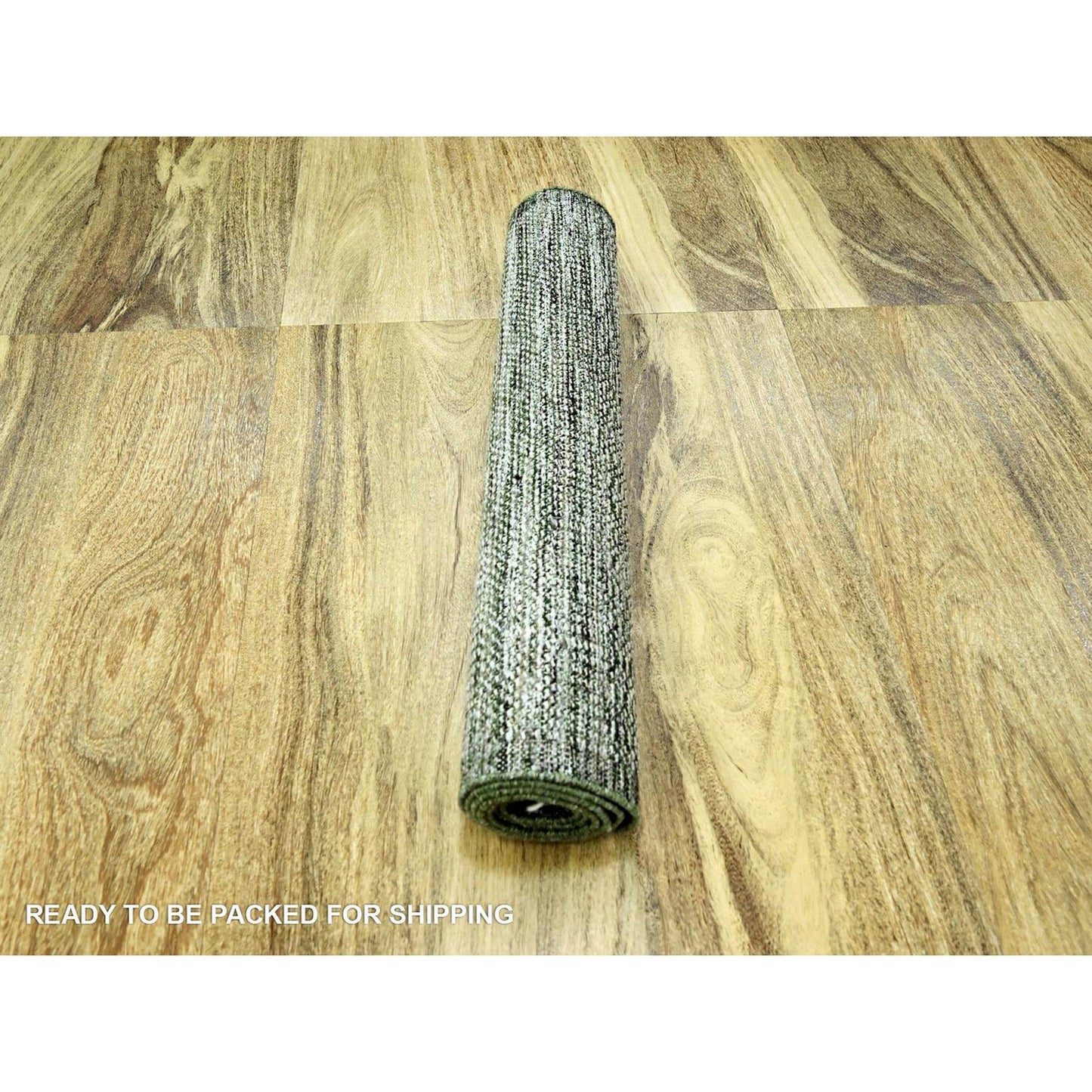 2'6"X6' Green Hand Knotted Rug Wool Oxidized Grass Design Runner Oriental