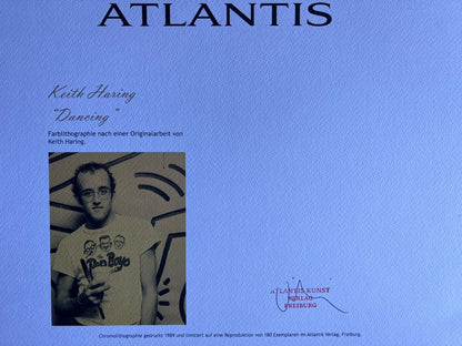 Keith Haring Lithograph Coa ''Dancing'' Signed Op Numbered By Hand