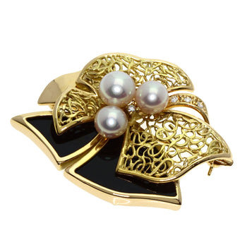 TASAKI   Brooch Akoya Pearl Pearl Onyx Diamond