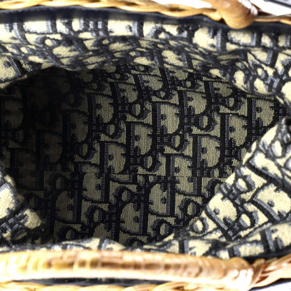 Christian Dior Basket Bag Wicker And Oblique Canvas Large