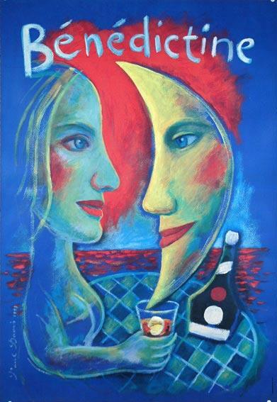 Benedictine By Paul Davis French Liquor Poster On Canson Paper Original Popart