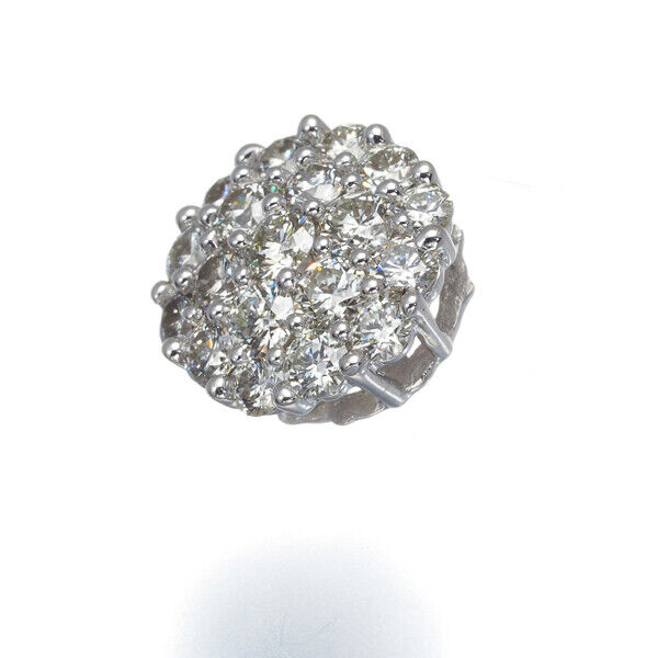 Diamond 0.50Ct Paved Circle Pendant 18K 750 White Gold