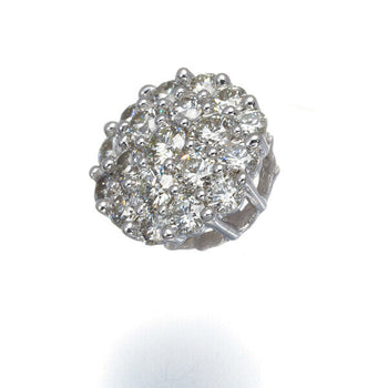 Diamond 0.50Ct Paved Circle Pendant 18K 750 White Gold