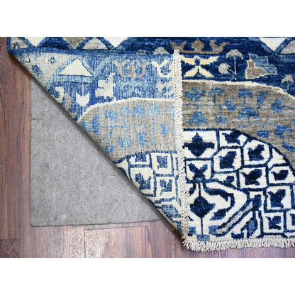 8'10"X11'8" Air Force Blue Hand Knotted Finer Peshawar Soft Wool Rug