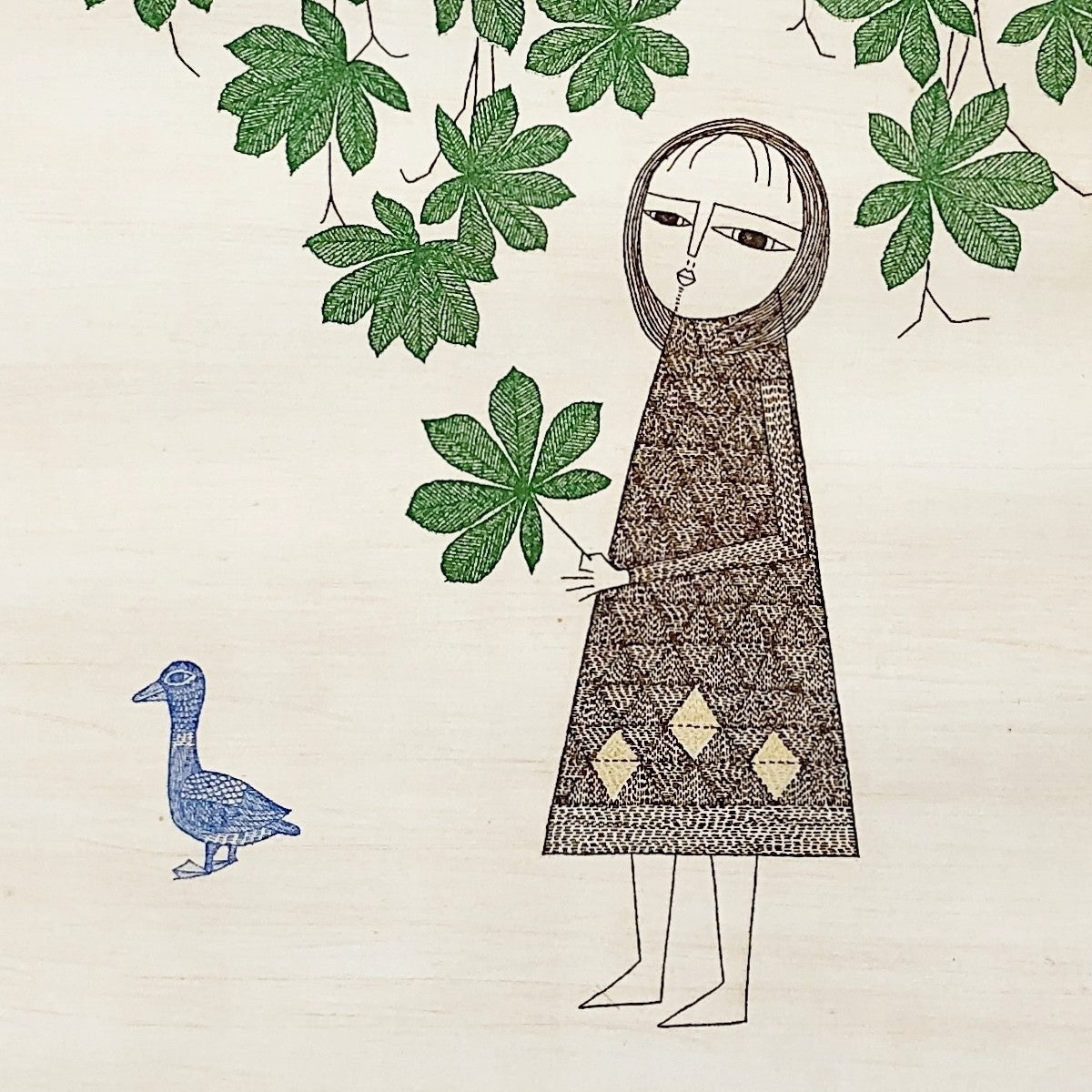 Keiko Minami Girl & Horse Chestnut Etching 1975 Signed ED 32/ 50 Framed With Box