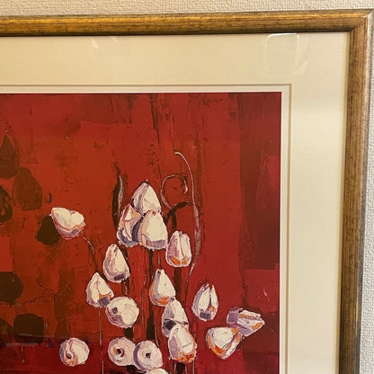 Kirsty Wither Signed Original Lithograph Print Framed "Still Life Flower"