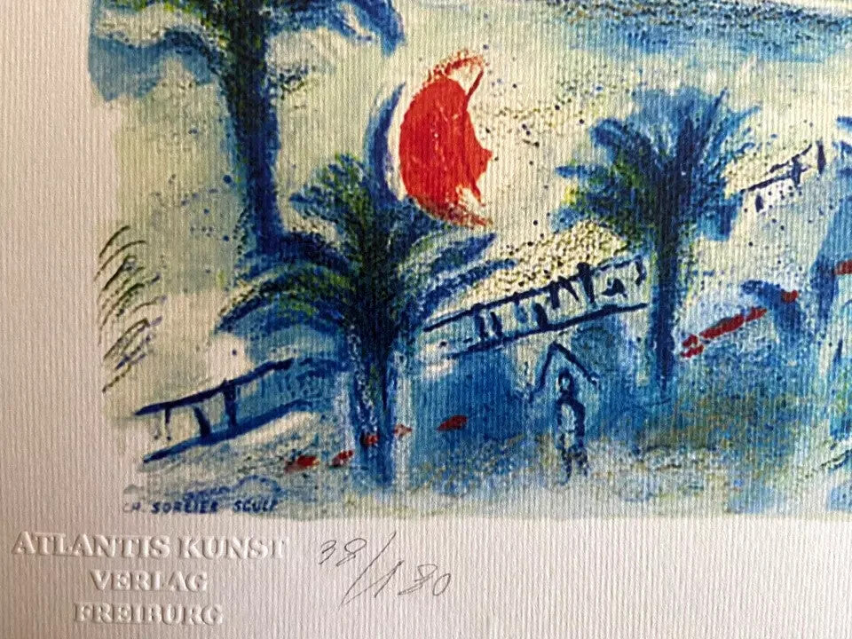Marc Chagall Lithograph Coa Original Hand-Signed Hand-Numbered Collection Stamp