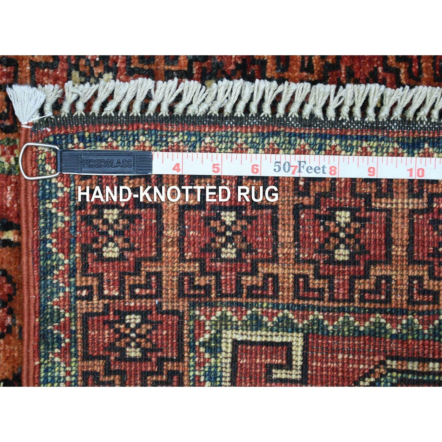 2'X3' Tomato Red Elephant Feet Design 100% Wool Hand Knotted Rug