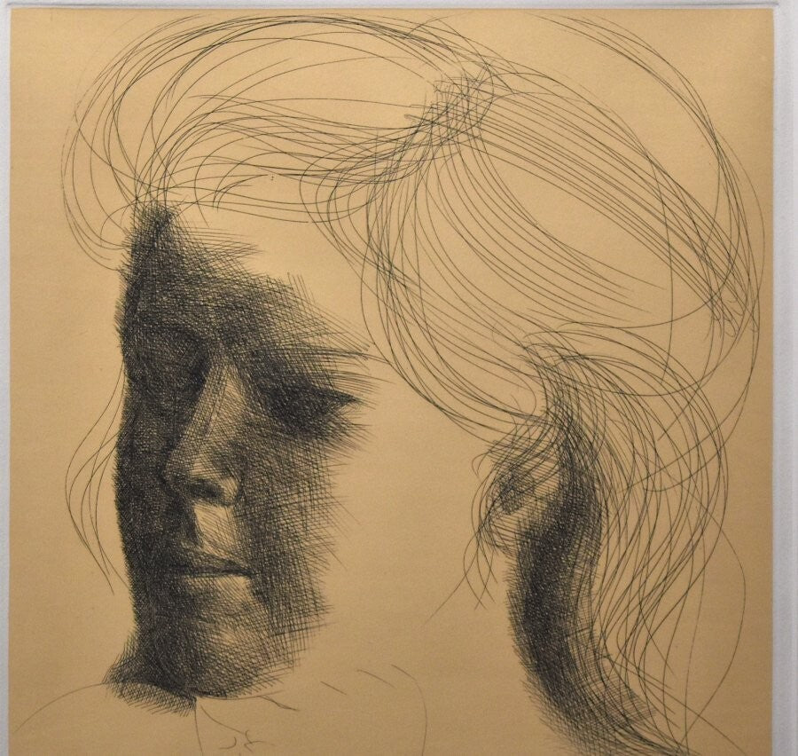 Emilio Greco (Italian) Signed Etching Print Numbered Framed 1970 Brigitte No2