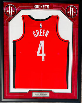 Jalen Green Autographed Framed Rockets Jersey