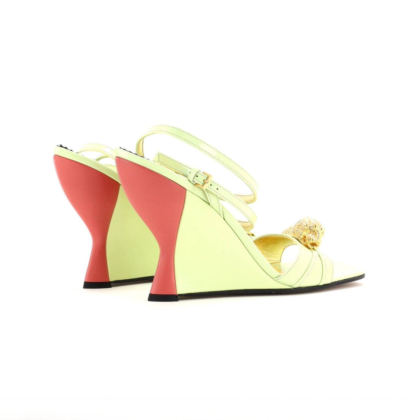 Gucci Women'S Snake Head Wedge Sandals Leather