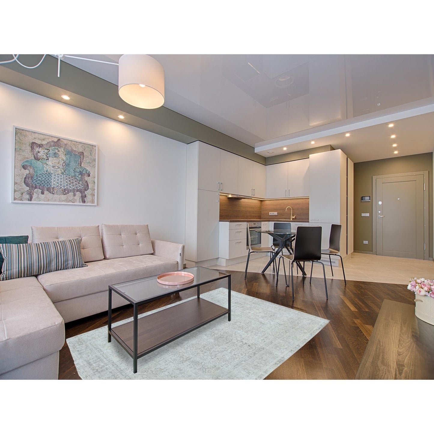 6'5"X9'4" Gray Old Farsian Hand Knotted Worn Down Wool Distressed Rug