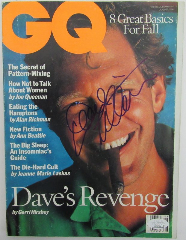 141541 David Letterman Signed GQ Magazine August 1993 No Label JSA