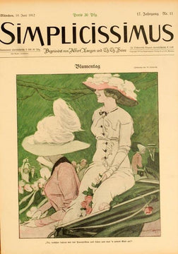 Simplicissimus 1913 By Marcello Dudovich Blumentag On Linen Original