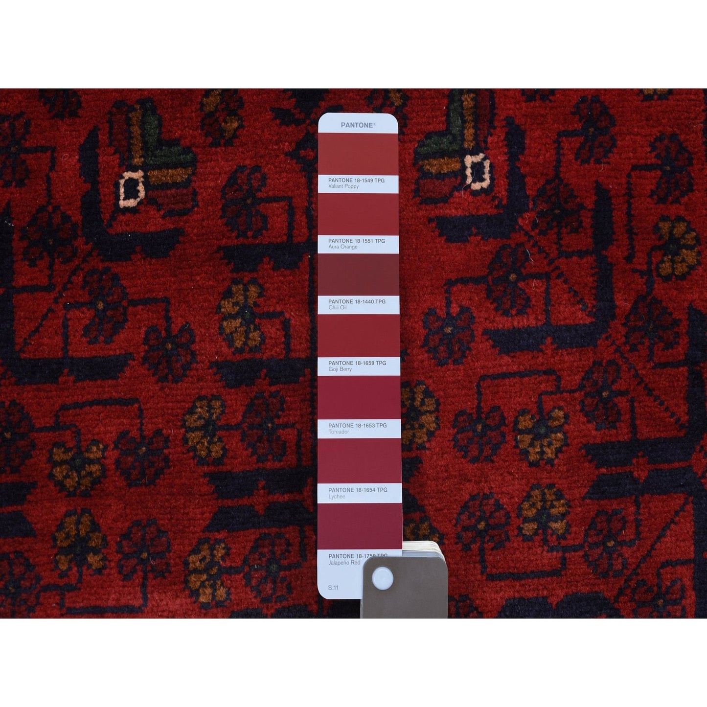 2'9"X9'10" Red Hand Knotted Tribal Design Wool Afghan Khamyab Runner Rug