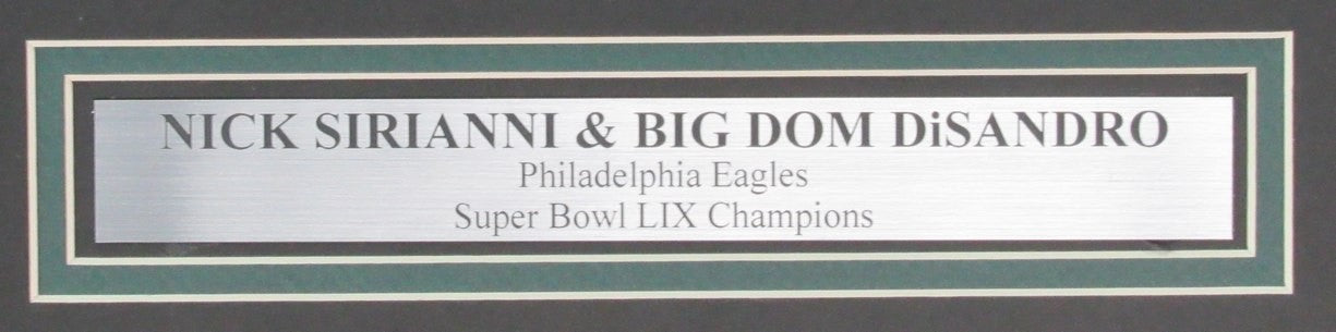Nick Sirianni/Dom Disandro Dual-Signed 16X20 Photo Eagles Framed Beckett 195287