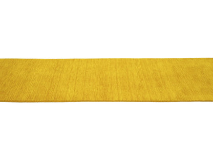 2'7x12'1 Marigold Solid Design Hand-Loomed Gabbeh Wool Runner Rug Carpet