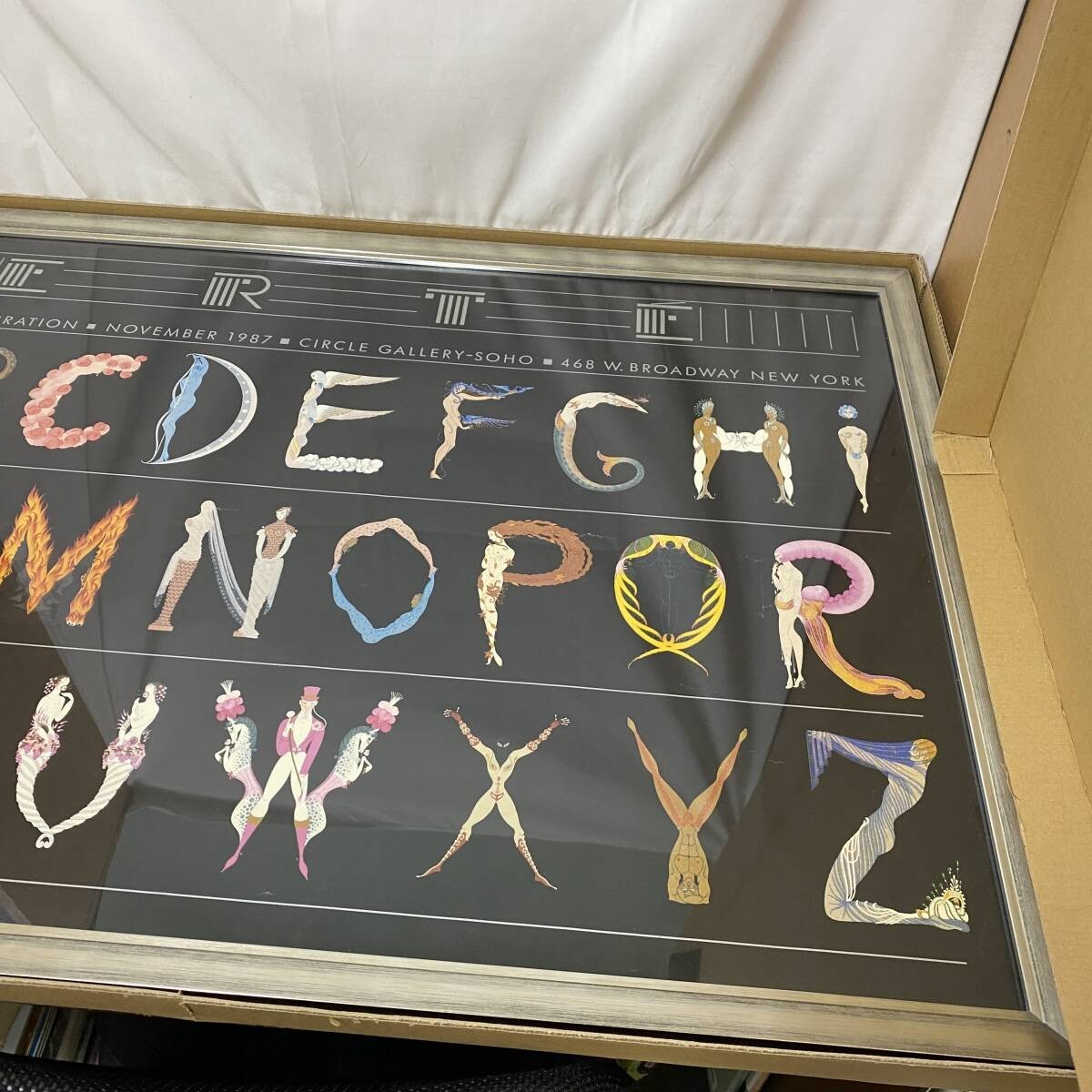 Erte Alphabet Poster  1987 Circle Gallery Nyc  Art Deco 95Th Birthday  Framed