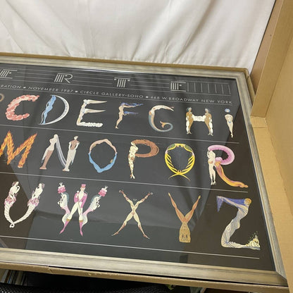 Erte Alphabet Poster  1987 Circle Gallery Nyc  Art Deco 95Th Birthday  Framed