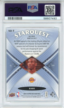 Kobe Bryant 2008 Upper Deck Starquest Cyan Card #Sq-5 (Psa Nm-Mt 8)