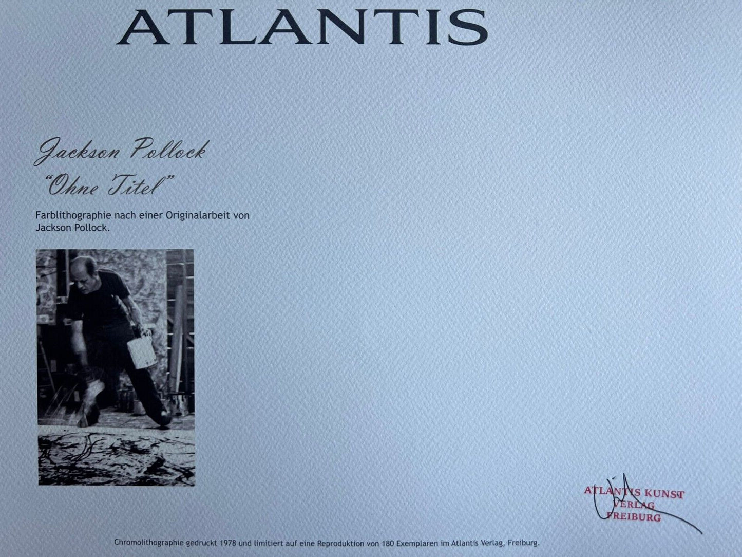 Jackson Pollock Action Painting Coa Signed Numbered By Hand