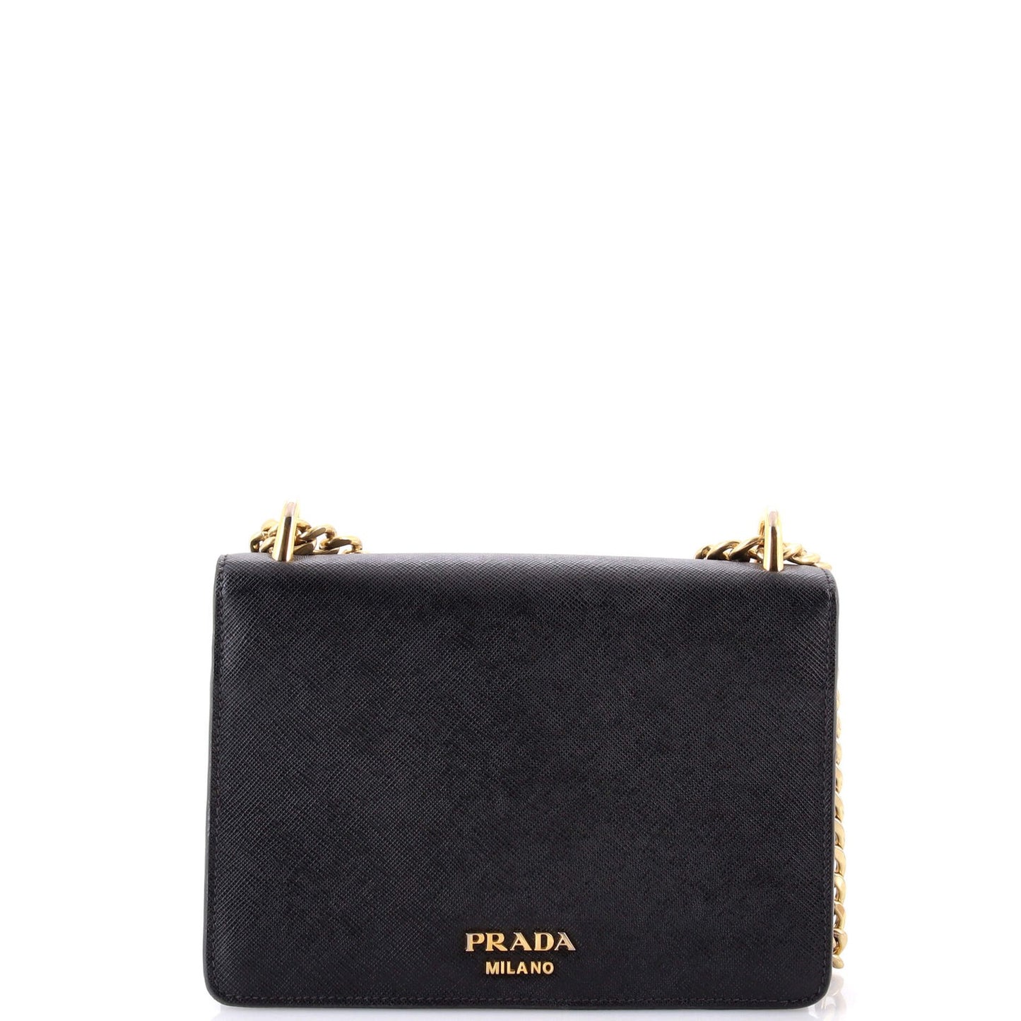 Prada Envelope Flap Chain Shoulder Bag Saffiano Leather Small