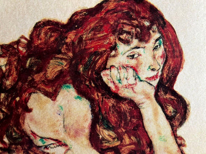 Egon Schiele Lithograph From An Painting Coa Signed In Pen Numbered