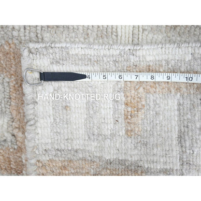 2'1"X3' Ivory Minimalist Swedish Design Flat Weave Hand Knotted Wool Rug