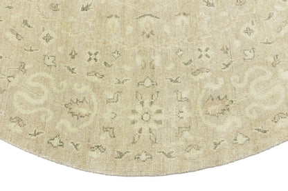 Handmade Transitional Round Oriental Rug Floral