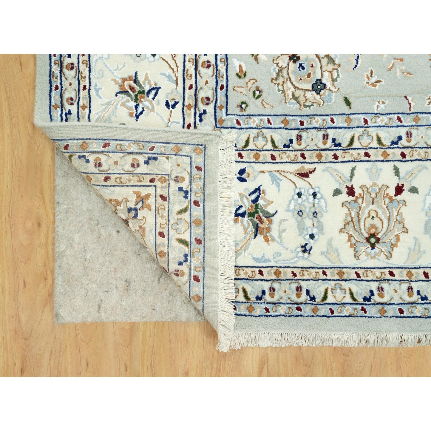 7'9"x10'3" Gray Nain Design Wool Hand Knotted Oriental Rug