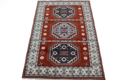 Handmade Kazak Oriental Rug Vintage Style
