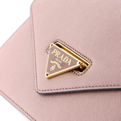 Prada Envelope Flap Chain Shoulder Bag Saffiano Leather Small