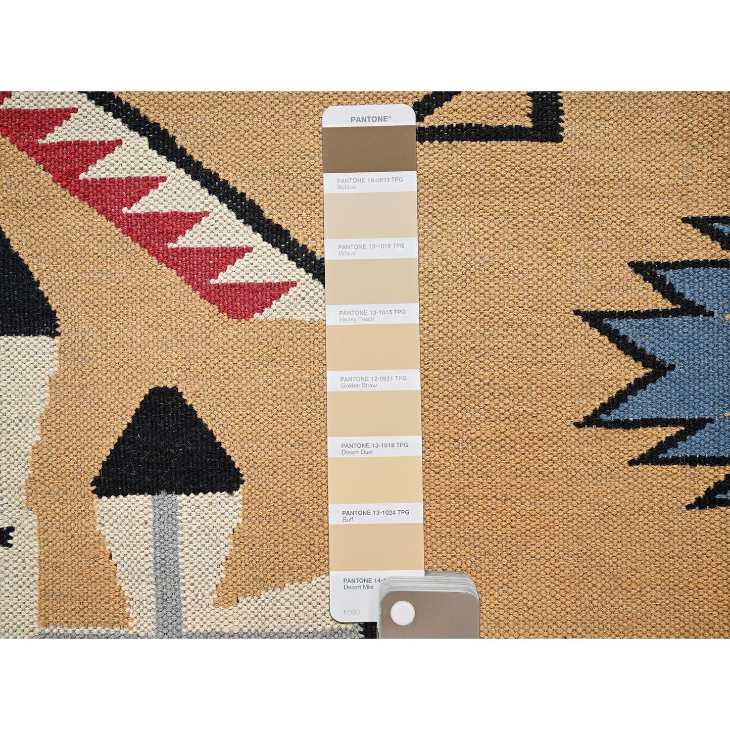 10'2"X13'9" Brown American Geometric Design Rug Flat Weave Hand Woven Wool