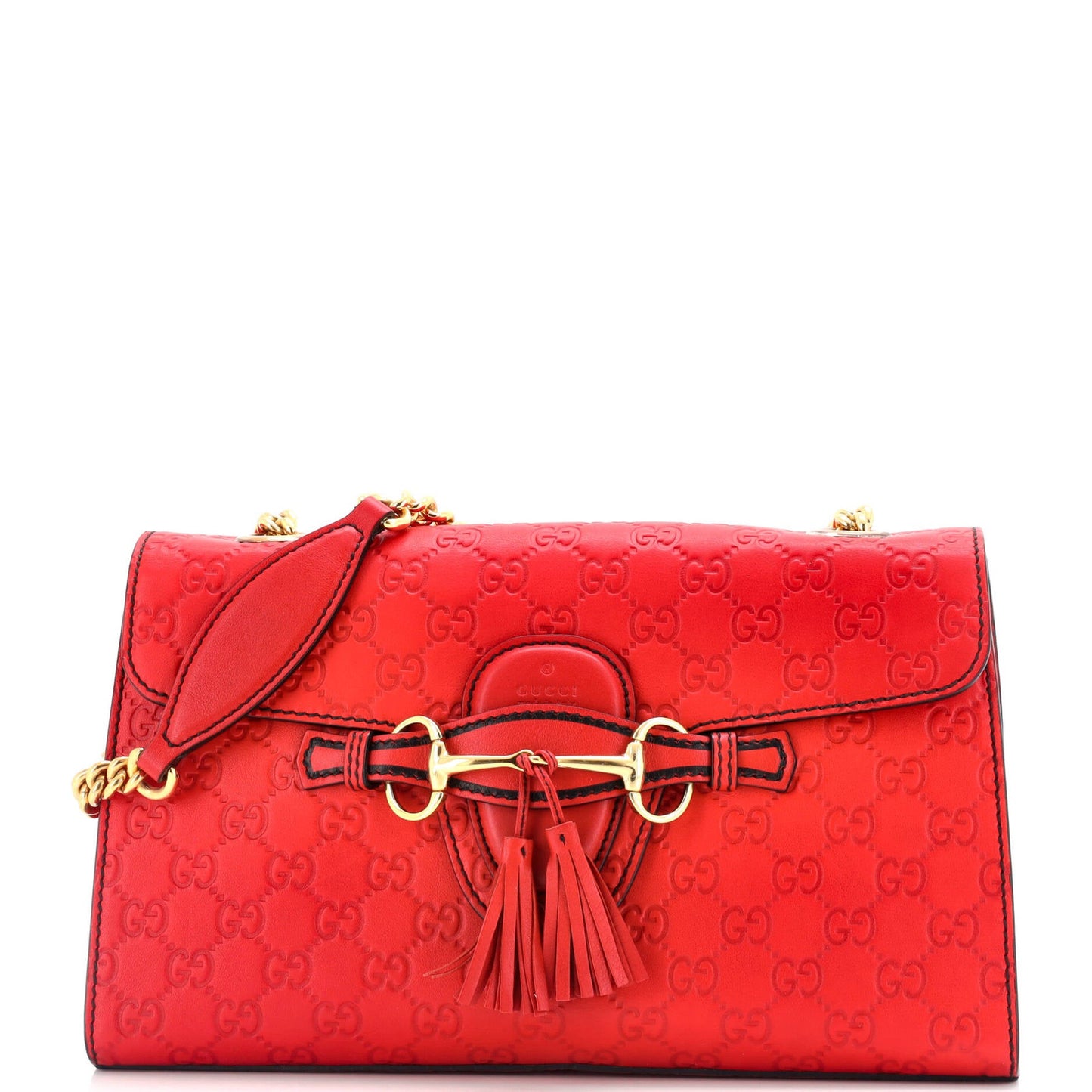 Gucci Emily Chain Flap Bag Guccissima Leather Medium