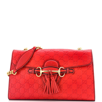 Gucci Emily Chain Flap Bag Guccissima Leather Medium