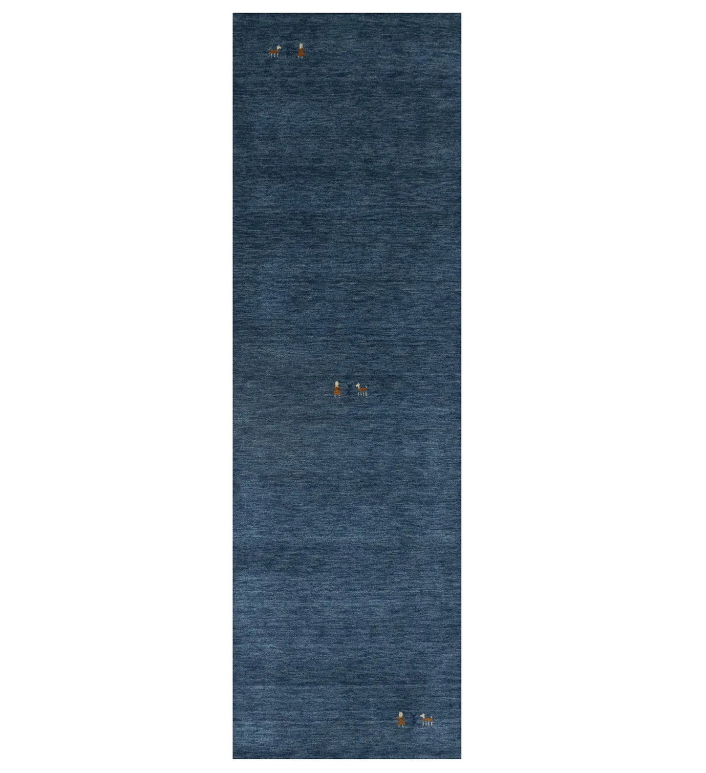 2'6x7'11 Steel Blue Contemporary Tribal 3X8 Gabbeh Runner Rug Modern Wool