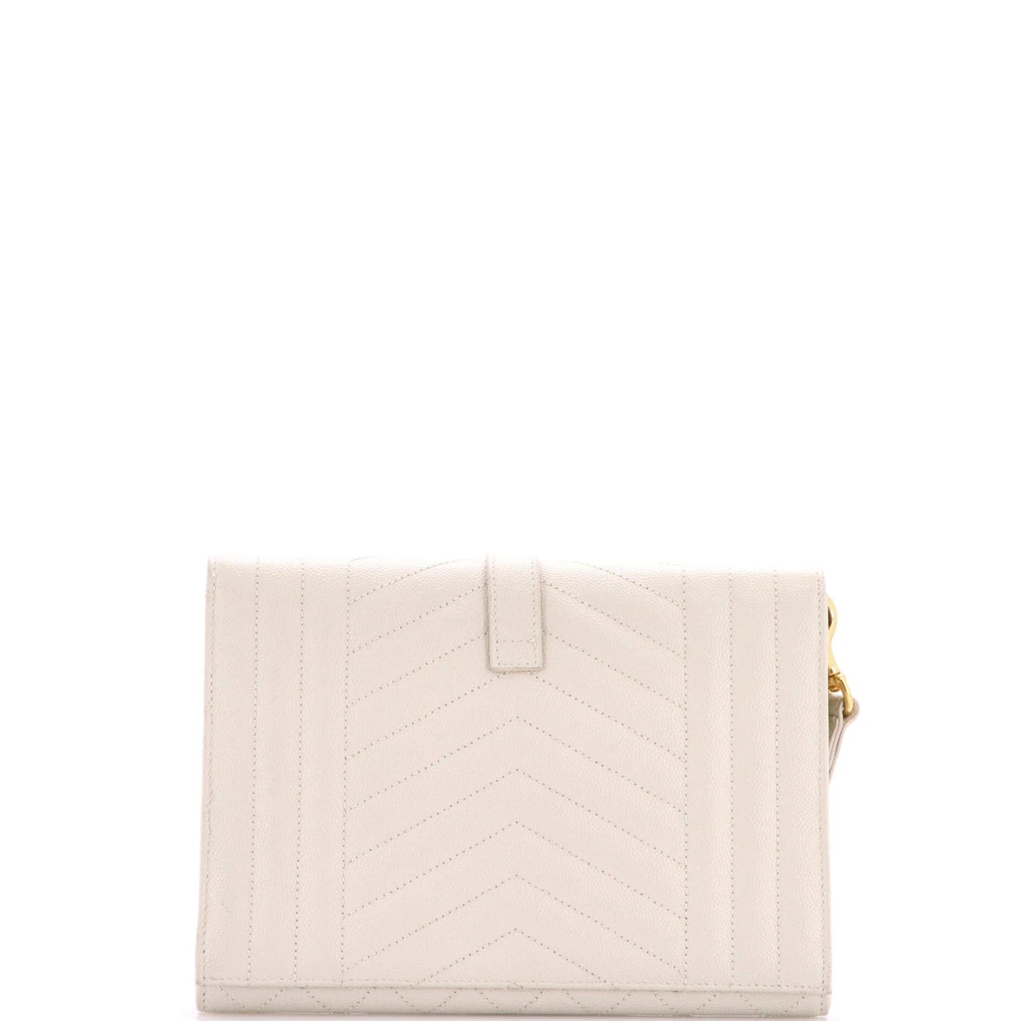 Saint Laurent Classic Monogram Envelope Wristlet Clutch Mixed Matelasse Leather