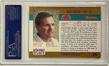 Bob Griese Autographed 1990 Topps Card #24 (Psa)