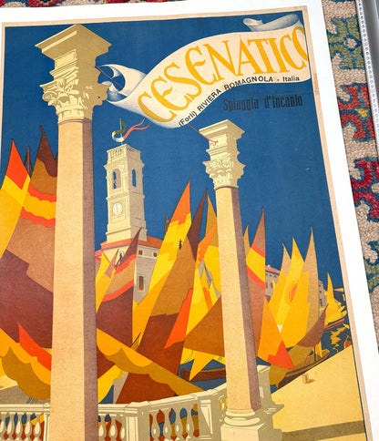Italian Travel Poster Cesenatico By Guerrini 1927 Original Riviera Adriatica