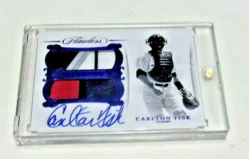 Carlton Fisk 2018 Flawless Game Used Dual Jersey