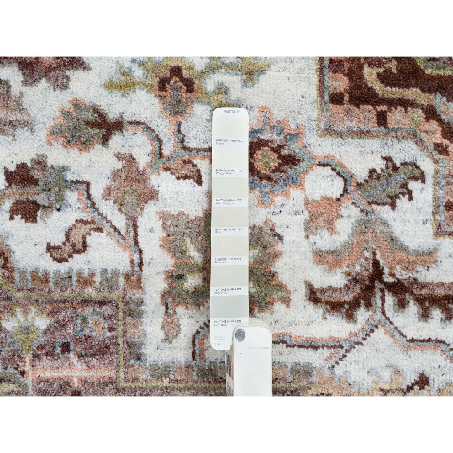 8'X10' Mixed Burgundy Heris Heritage Design Hand Knotted Pure Wool Rug