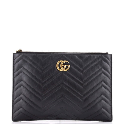 Gucci Gg Marmont Clutch Matelasse Leather