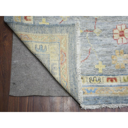 12'X16' Cadet Gray, Wool Hand Knotted, Afghan Angora Oushak Oversized Rug