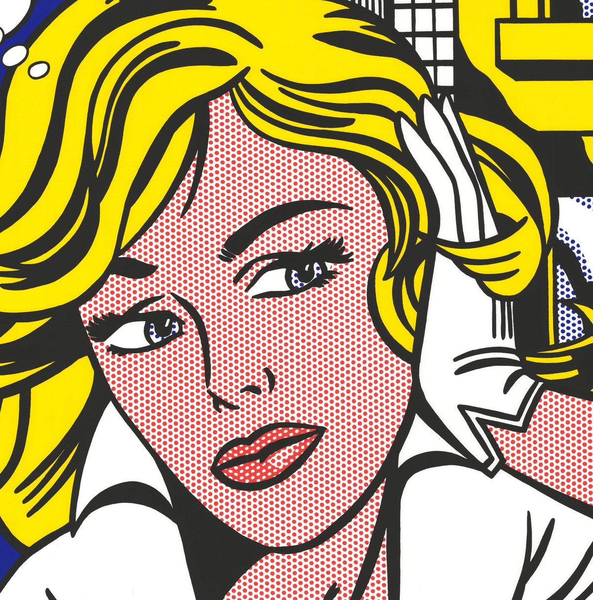 ROY LICHTENSTEIN M...Maybe 55" x 39.5" Serigraph 1979 Pop Art Yellow Multicolor