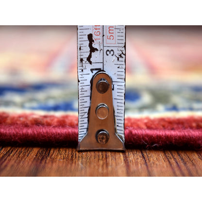 2'8"X9'7" Coral Red Afghan Ersari Soft Wool Hand Knotted Runner Rug