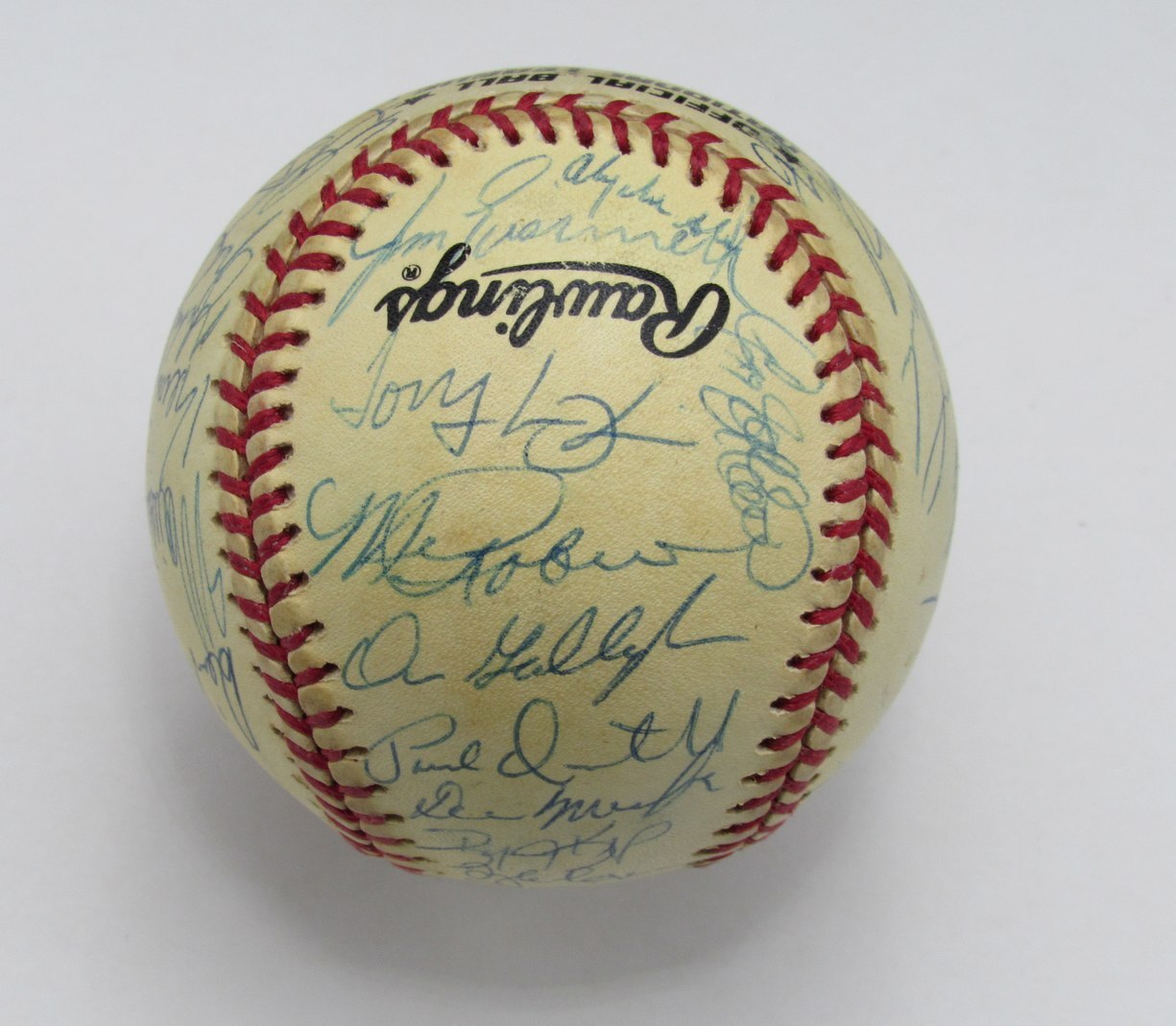 Curt Schilling Signed 191885 Phillies Team Baseball 33 Van Slyke ONL